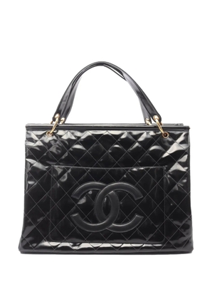 CHANEL Pre-Owned 1996-1997 CC Quilted Patent Shoppers tote bag - Black