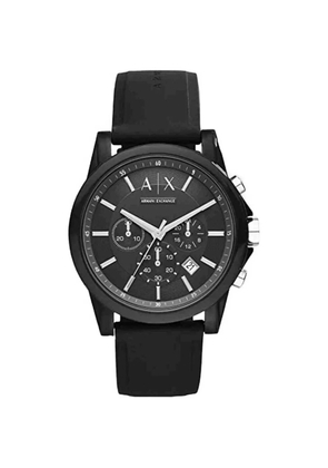 Armani Exchange Outerbanks round-frame 44mm chronograph watch - Black