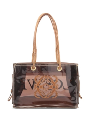 Loewe Pre-Owned 2010-2026 PVC and Leather Anagram tote bag - Brown