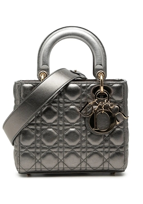 Christian Dior Pre-Owned 2019 Small Metallic Lambskin Cannage My ABCDior Lady Dior satchel - Grey