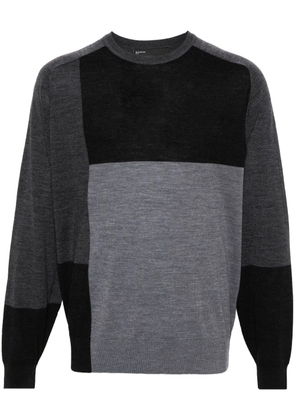 Neil Barrett colour-block wool jumper - Grey
