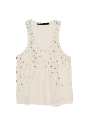 Bimba y Lola button-embellished scoop-neck top - Neutrals