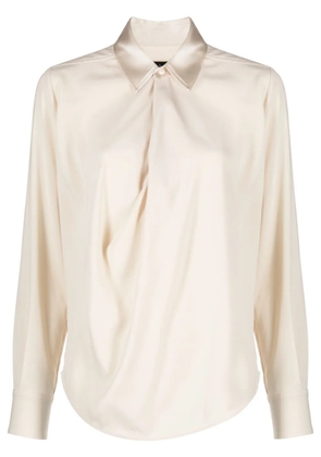 rag & bone Philippa draped satin blouse - Neutrals