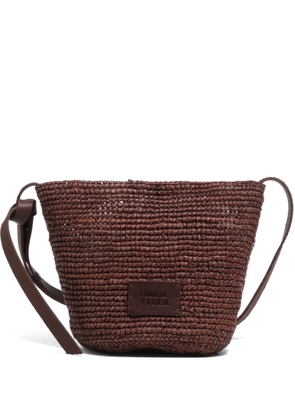 Bimba y Lola small woven logo-detail shoulder bag - Brown