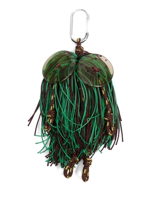 Bimba y Lola button-embellished fringed keyring - Green