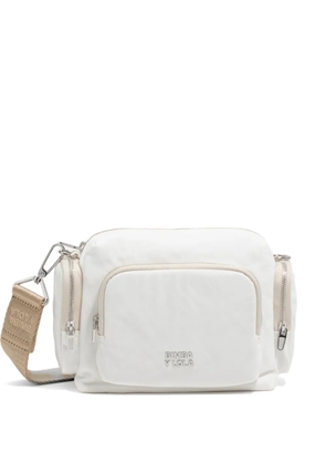 Bimba y Lola small logo-plaque pocket-detail shoulder bag - White