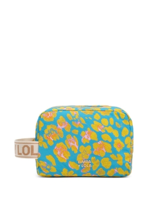 Bimba y Lola leopard-print make-up bag - Blue