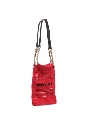 Bimba y Lola crochet open-knit shoulder bag - Red