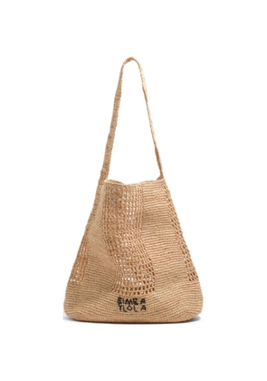 Bimba y Lola large woven open-knit shoulder bag - Neutrals
