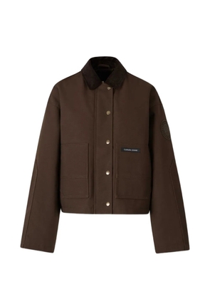 Canada Goose corduroy-collar logo-patch jacket - Brown