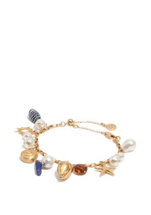 Bimba y Lola charm-detail faux-pearl bracelets - Blue