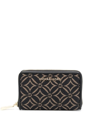 Michael Kors monogram zipped wallet - Black