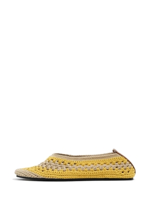 Bimba y Lola crochet-knit ballet flats - Yellow