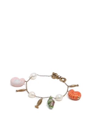 Bimba y Lola shell-charm pearl-embellished bracelet - Gold