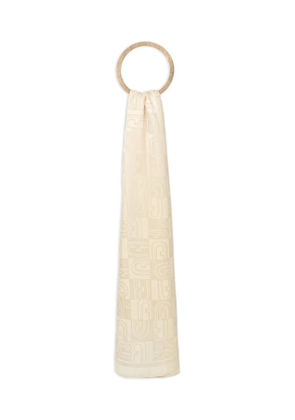 Furla logo-pattern scarf - Neutrals