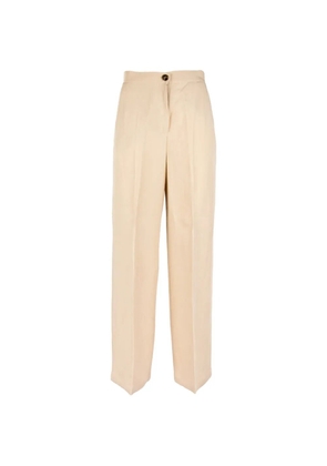 Marella high-waisted pressed-crease trousers - Neutrals