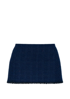 Givenchy frayed-hem tweed mini skirt - Blue