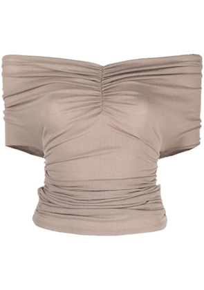MISBHV off-shoulder ruched blouse - Neutrals