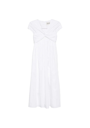 TOVE Rafelle twisted- detail midi dress - White