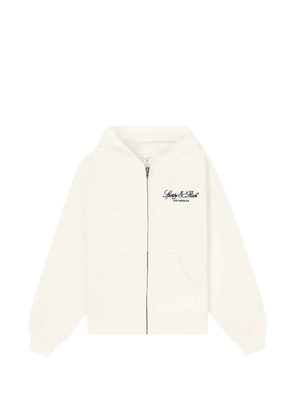 Sporty & Rich logo-print zip-up hoodie - Neutrals