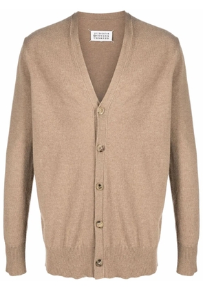Maison Margiela v-neck long-sleeve cardigan - Brown