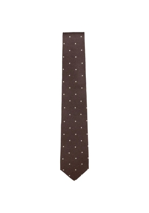 GIERRE MILANO polka-dot silk tie - Brown