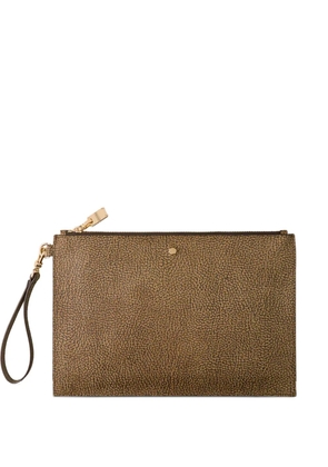 Borbonese OP coated canvas pouch - Brown