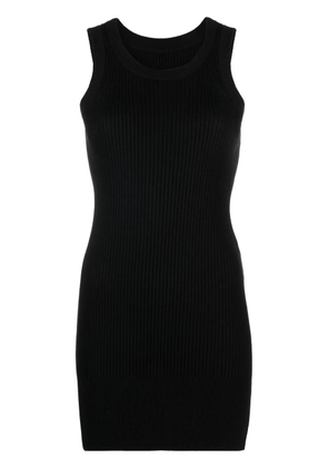 sacai cotton-silk bodycon mini dress - Black