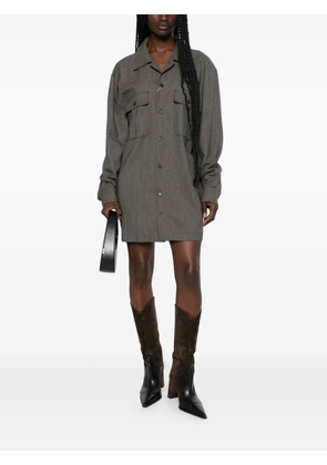 MM6 Maison Margiela button-up chest-pocket dress - Brown