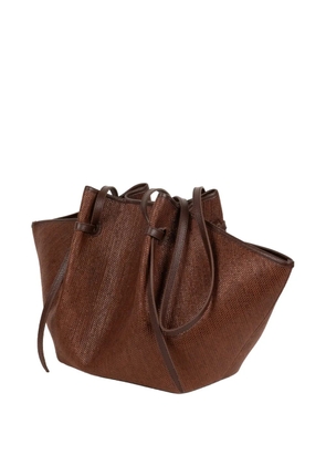 Yuzefi large Mochi woven clutch bag - Brown