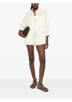 Weekend Max Mara Panetto vertical-stripe chest-pocket shirt - Yellow
