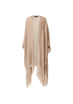 Fabiana Filippi metallic-effect frayed-edge poncho - Neutrals