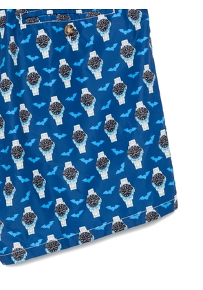 MC2 Saint Barth Lighting watch-print drawstring swim shorts - Blue