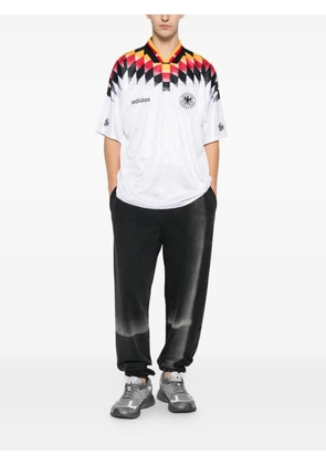 adidas diamond-print V-neck T-shirt - White