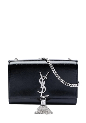 Saint Laurent Pre-Owned 2022 Medium Chevron Patent Monogram Kate Tassel crossbody bag - Black