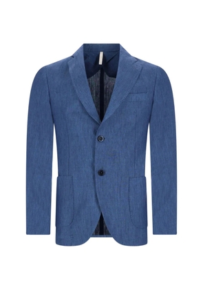 120% Lino single-breasted linen blazer - Blue
