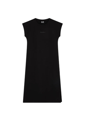 Ea7 Emporio Armani logo-appliqué side-slit dress - Black