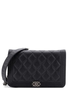CHANEL Pre-Owned Boy Wallet on Chain Quilted Caviar crossbody bag - Black