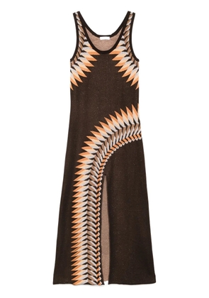 Rabanne graphic print maxi dress - Brown