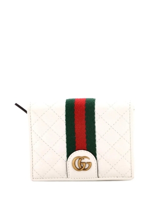 Gucci Pre-Owned Ophidia Card Case Wallet Quilted Leather small wallets - White