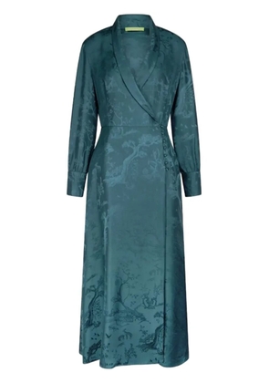 Shanghai Tang Winding Stream Party silk wrap dress - Green