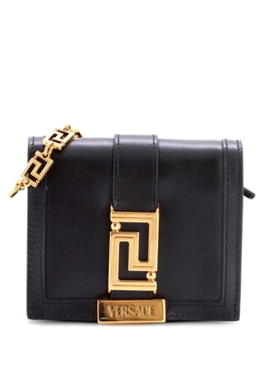 Versace Pre-Owned Greca Goddess Wallet on Chain Leather Mini crossbody bag - Black