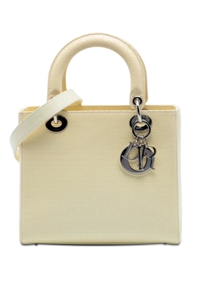 Christian Dior Pre-Owned 2016 Medium Patent Microcannage Lady Dior satchel - White