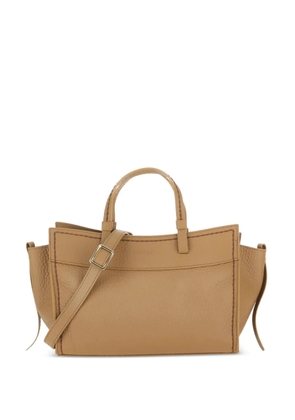 VISONA` Vanity grained-leather tote bag - Neutrals