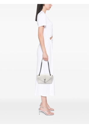 Saint Laurent Pre-Owned 2015 Medium Chevron Calfskin Monogram Envelope Bag shoulder bag - White