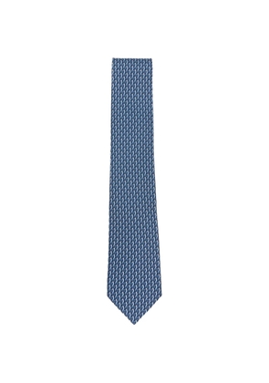 Ferragamo Gancini-print tie - Blue