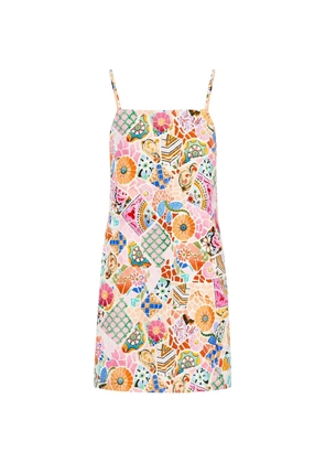 Seafolly Beach Boheme Bandeau printed linen mini dress - Pink