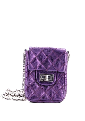 CHANEL Pre-Owned Reissue 2.55 Phone Holder Quilted Aged Calfskin crossbody bag - Metallic
