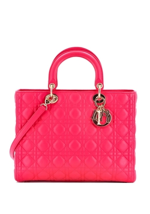 Christian Dior Pre-Owned Lady Dior Bag Cannage Quilt Lambskin Large tote bag - Pink