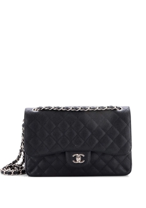 CHANEL Pre-Owned Classic Double Flap Bag Quilted Caviar Jumbo shoulder bag - Black